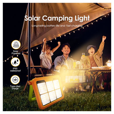 휴대용 LED 태양광 홍수 조명 SMD LED IP65 원격 제어와 함께 방수 따뜻한 흰색 3000K 재충전 배터리