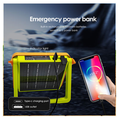 IP65 방수 LED 태양광 작업 조명 5054 에피스타 LED 1000LM 7500mAh 배터리 재충전 가능