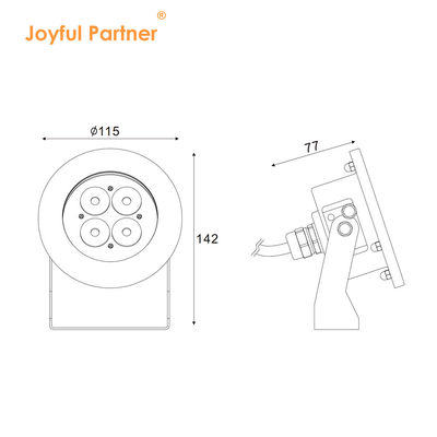 방수 수중 LED 조명 IP68 12W 16W 스테인리스 스틸 316 DC24V 빔 각도 8도