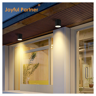 야외 벽에 장착 된 실린더 램프 검은 LED 아래로 세로 야외 정원 램프 Cree COB Led 15W 3500k