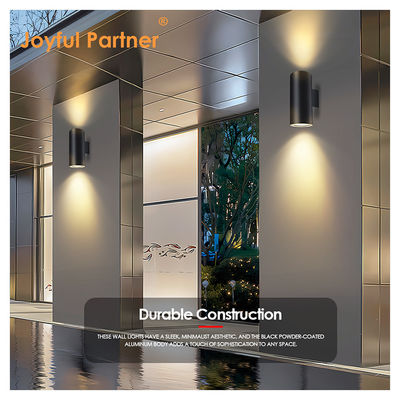 Sconce 야외 벽등 IP65 현대 매트 블랙 알루미늄 실린더 정원 창문 위 아래 빛