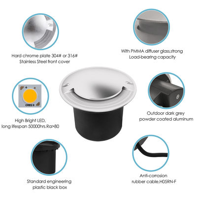 계단 데크 단계 인그라운드 라이트 1W IP67 야외 COB LED 12w 라이트와 함께 네 측면 방출