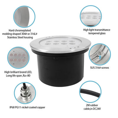 LED 수영장 수중 조명 RGBW IP68 SS316 DIA200mm 방수 CE Rohs IP68 멀티 컬러 DC24V
