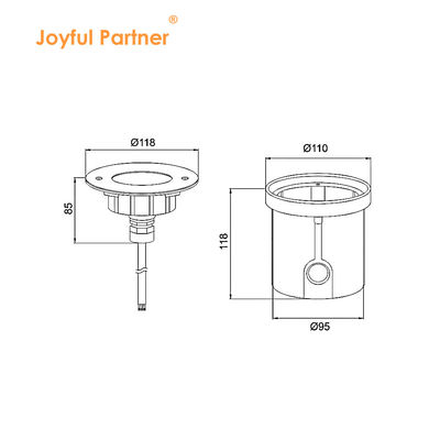 방수 수중 LED 라이트 스테인리스 스틸 316 DC24V IP68 RGBW 4in1 비대칭 렌즈
