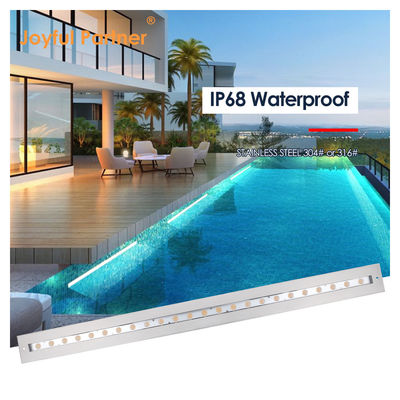 IP68 수중 선형 가벼운 스테인리스 스틸 316 24W LED DALI 플라스틱 장착 수갑과 함께 디밍 가능