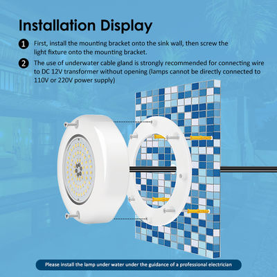 수중 수영장 LED 조명 IP68 색상 변경 AC12v 내장 컨텐트 전류 드라이버