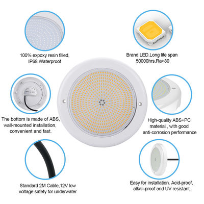 IP68 PAR56 PC 수영장 빛 RGB 원격 제어 LED 18W 24W AC 12v 입력