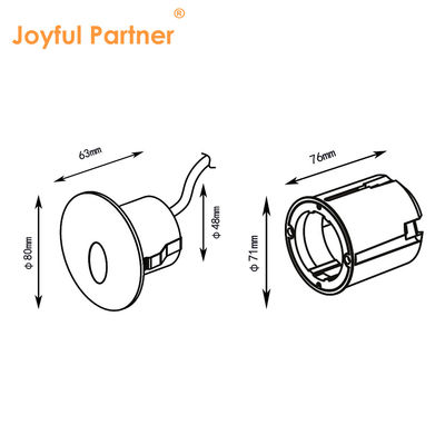2W LED 틈등 DC24V 계단등 따뜻한 흰색 IP65 방수 벽등 계단