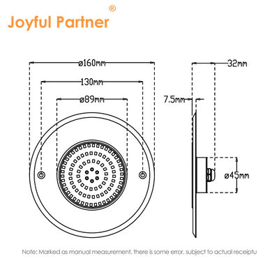 316L 스테인리스 스틸 인그라운드 풀 라이트 DIA 160mm * 32mm AC12v 컨트롤러 리모컨
