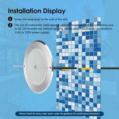 수중 LED 수영장 조명 316 스테인리스 스틸 25W Smd2835 樹脂 填充 Rgb 3000K