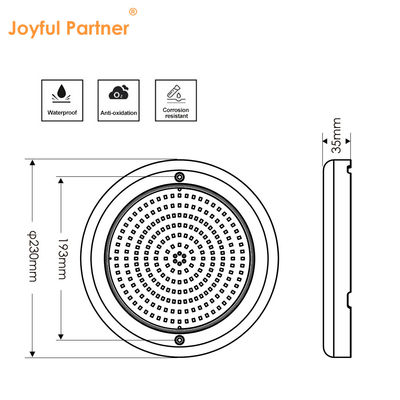 ABS Par56 스테인리스 스틸 풀 라이트 AC 12v 표면 장착 SMD LED 230mm Dia
