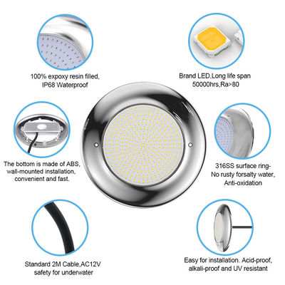 LED PAR56 수영장 조명 18W-35W IP68 방수 AC12V 스테인리스 스틸