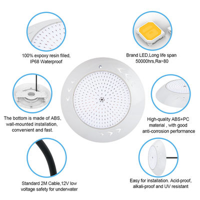 18W Par56 LED 수영장 수면 장착 LED 수중 수영장 조명 AC 12V RGB 수면 정원