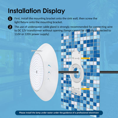 18W Par56 LED 수영장 수면 장착 LED 수중 수영장 조명 AC 12V RGB 수면 정원