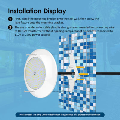 CE/RoHS/FCC/IP68 樹脂로 채워진 LED 수영 분수등 SMD 2835 AC 12V 25W 따뜻한 흰색