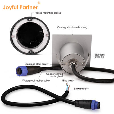 스마트 LED 벽 램프 IP65 알루미늄 시체 사각형 모양 DC 24v 1w 2w 3w LED 계단 조명