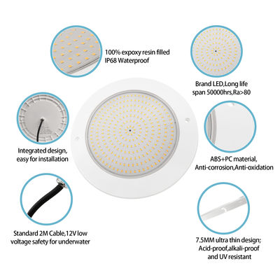 樹脂 가득 プールライト DIA120MM AC12V 10W 완전히 플라스틱 SMD2835 63PCS 일정한 전압