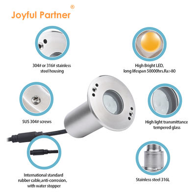 LED 미니 방수 수중 표시기 1W 12V DC 8° 좁은 빔 각 IP68 야외 조명