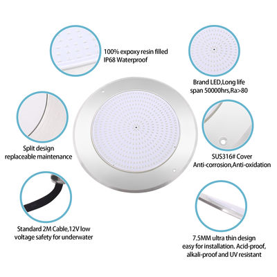 IP68 LED PAR56 수영장 라이트 RGB 색상 변경 12VDC AC 35W DIA280mm SMD2835 432pcs 컬러 패키지와 함께