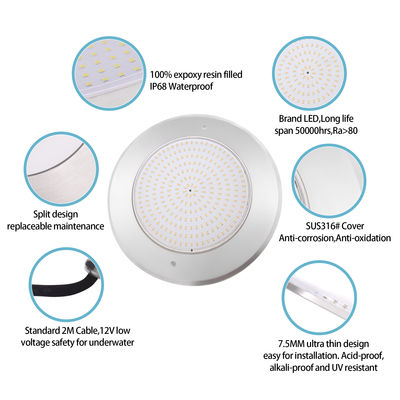 수중 RGB LED 수영장 램프 6W 12W 18W 25W 35W IP68 SMD LED 316 스테인리스 스틸