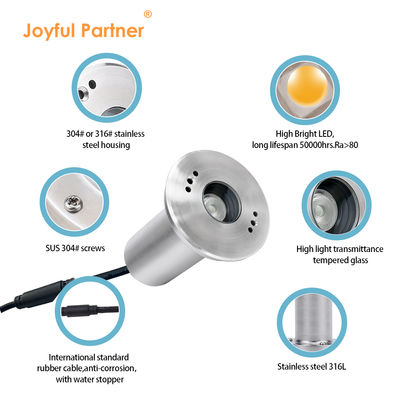 IP68 잠수광 3WRGB3in1 LED 스테인리스 스틸 316L DC24V 수영장 장식