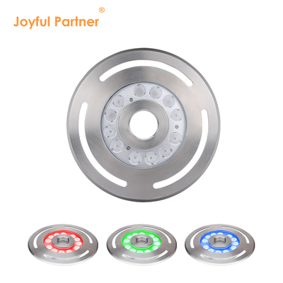 수중 LED 분수 조명 IP68 12W 24W 36W 온백색 청색 RGB 스테인리스 스틸 316L, 직경 285mm