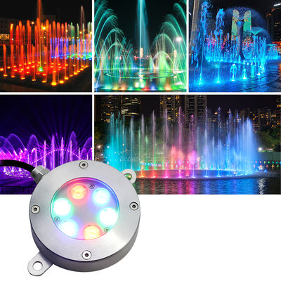 DMX512 제어 가능 LED 분수등 DC24V 12W 3000K 스테인리스 스틸 IP68 조경 수중용