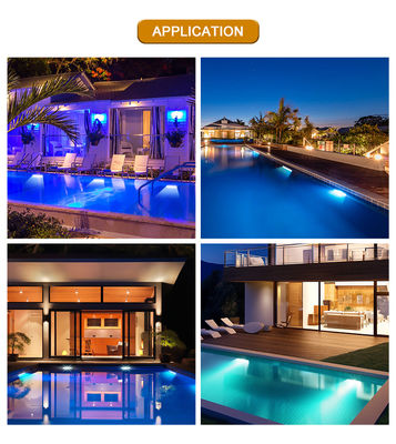 IP68 수중 조명 RGB 색상 스테인리스 스틸 316L 6*2W DC24V DMX 512 제어 가능, 워터 커튼용