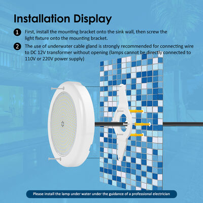 색상 수중 LED 수영장 樹脂 填充 IP68 35W AC12V 리모컨 PAR56 백색 빛