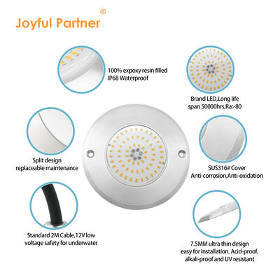 수영장 LED 조명 316 스테인리스 스틸 재료 PAR56 풀 樹脂 IP68