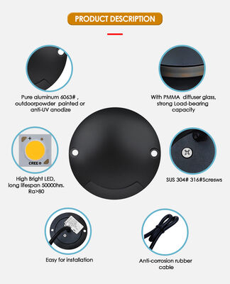 측면 뷰 LED 계단 조명 IP67 1W 2W 알루미늄 재질 바디 일방향 양방향 DC24V 온백색