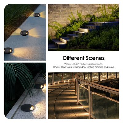 측면 시야 지하 램프 12V-24V DC IP67 알루미늄 하우징 DIA60MM 양방향