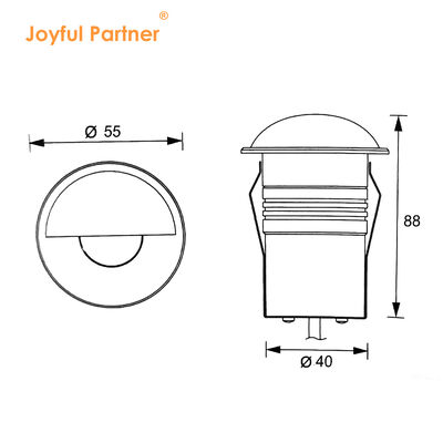 LED Uplight 1W 2W Stainless Steel 316 Front Cover 100-240VAC DIA 55MM With Plastic Back Box