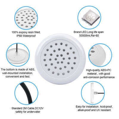 DC12V 25W LED 수영장 조명 RGB 색상 변경 樹脂 Tuya 앱 리모컨으로 채워졌습니다