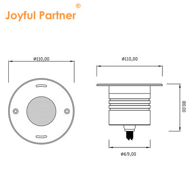 LED 수중 틈등 DIA110MM 4W 8W DC24V 316 스테인리스 스틸 전면 덮개 플라스틱 블랙 박스