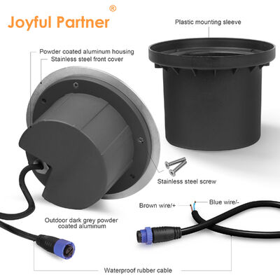 주차장용 드라이브 오버 라이트 스테인리스 스틸 전면 커버 8W CREE COB LED 단색 3000K DIA172MM