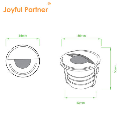 LED 지하 조명 3W AC 85-265V 1/2/3/4 사이드 DIA55MM*H55MM 0.5M 전원 케이블과 함께 광 렌즈