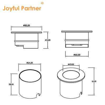 LED 지하등 딥 안티글레어 디자인 편광 순수 알루미늄 6063# 하우징 4W LED 웜 화이트