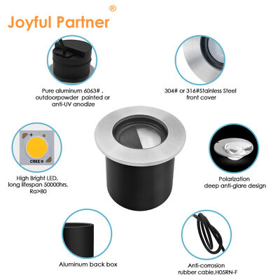 LED 지하 조명316 스테인리스 스틸 방수 IP67 4W 크리 LED 따뜻한 흰색 정원 경로