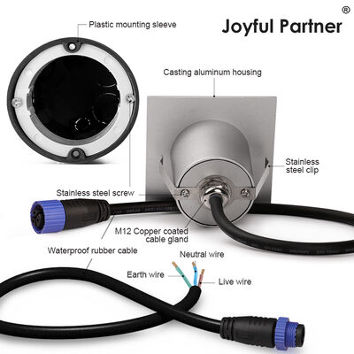 LED 계단 및 벽 매립등 3W AC220V 화이트 다이캐스트 알루미늄 IP65