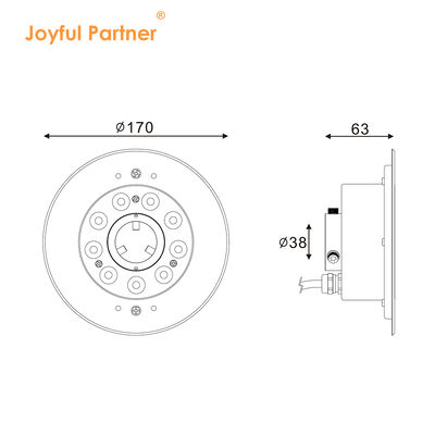 수중 수영장 LED 분수등 스테인리스 스틸 316L 9W 18W DMX 제어 RGB DC24V 엔지니어링 조명기구용