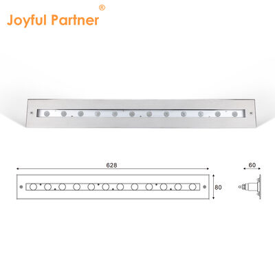 수중 선형 조명 DC12V 316 스테인리스 스틸 DMX 512 RGB 12W 24W 628MM 길이 폭포용