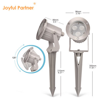 IP65 LED 정원 스포트라이트 알루미늄 GU10 전구 0.5M 케이블 야외 경로 조명용