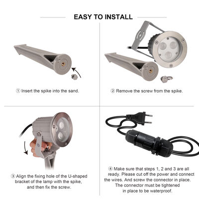 플라스틱 스파이크 LED GU10 MR16 전구 포함 방수 LED 정원 스포트라이트 (정원 마당용)