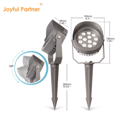 LED 정원 스포트라이트 12W 24W 36W 내장 DMX512 드라이버 DC24V RGB3in1 블랙 알루미늄 램프 본체 알루미늄 하우징 나무 조명용