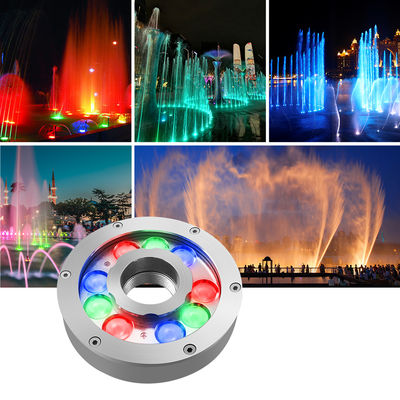 DC 24V DMX LED Fountain Ring Light RGB IP68 Waterproof 9W 18W 27W 3 In1 For Fountain Pond Lighting