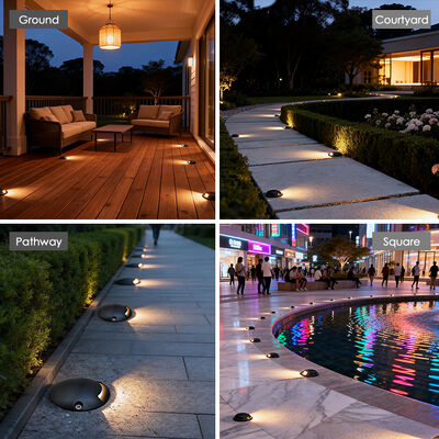 IP65 등급 1W LED 지하 데크 조명 야외 계단 진입로 조명 12V 매립형 업라이트 도로용