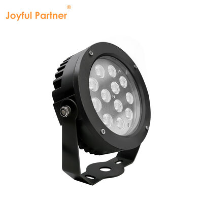 LED 정원 스팟 라이트 36W 내장 DMX512 드라이버 DC24V RGB3in1 검은색 야외 파우더 코팅 하우징 직경 160MM